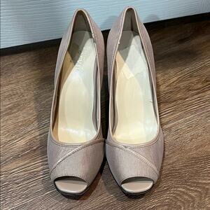 Taryn Rose Tan Peep-Toe Heels